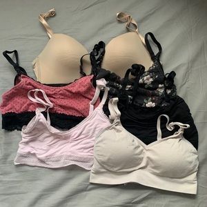 Set of six nursing bras sz S